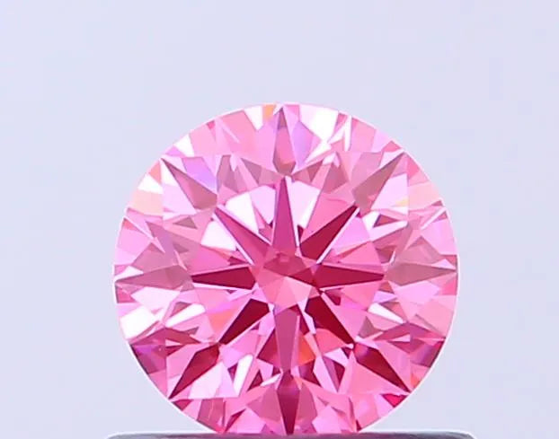 0.53ct Round Lab Grown Diamond (Colour Fancy Vivid Pink, Clarity VVS2, Cut ID, IGI Certified)