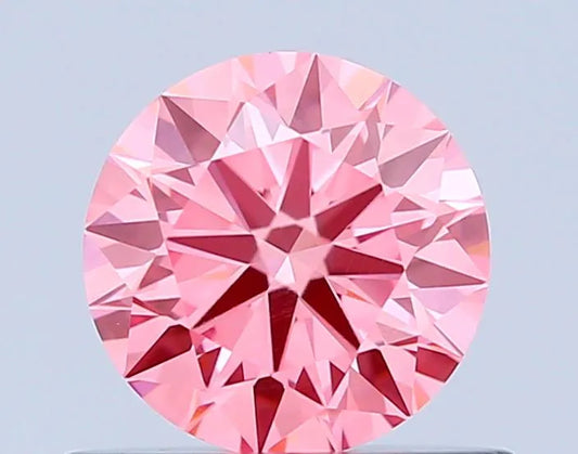 0.55ct Round Lab Grown Diamond (Colour Fancy Vivid Pink, Clarity VVS1, Cut EX, IGI Certified)