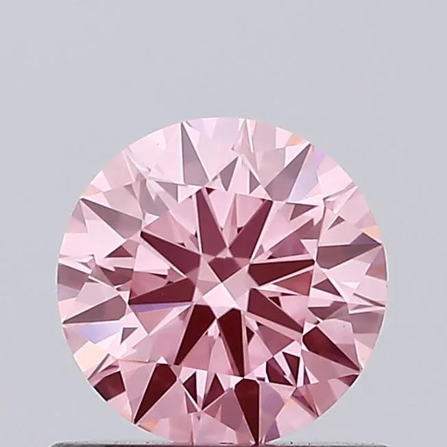0.56ct Round Lab Grown Diamond (Colour Fancy Vivid Pink, Clarity VVS2, Cut EX, IGI Certified)