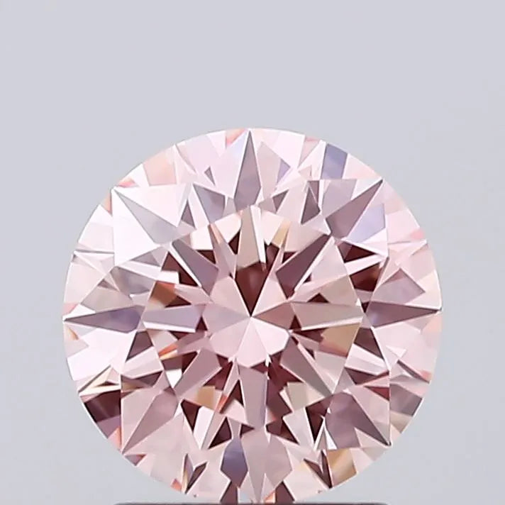 1.59ct Round Lab Grown Diamond (Colour Fancy Vivid Pink, Clarity VVS1, Cut ID, IGI Certified)