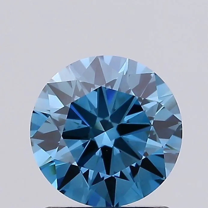 1.13ct Round Lab Grown Diamond (Colour Fancy Vivid Blue, Clarity VVS2, Cut ID, IGI Certified)