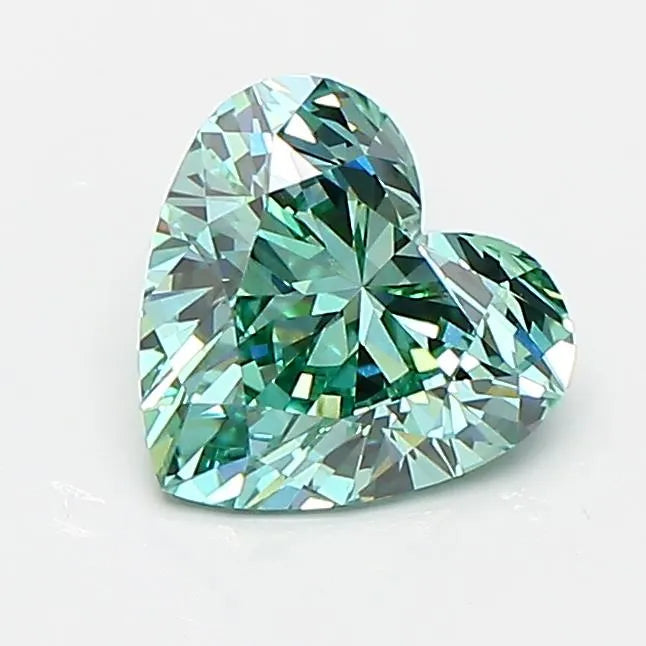 1.07ct Heart Lab Grown Diamond (Colour Fancy Vivid Green, Clarity VVS1, IGI Certified)