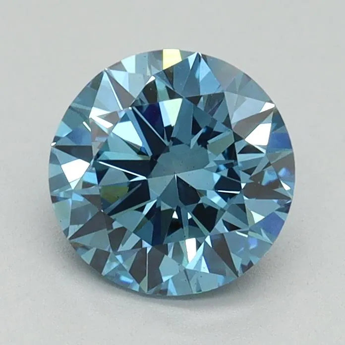 1.12ct Round Lab Grown Diamond (Colour Fancy Vivid Blue, Clarity VS1, Cut EX, IGI Certified)