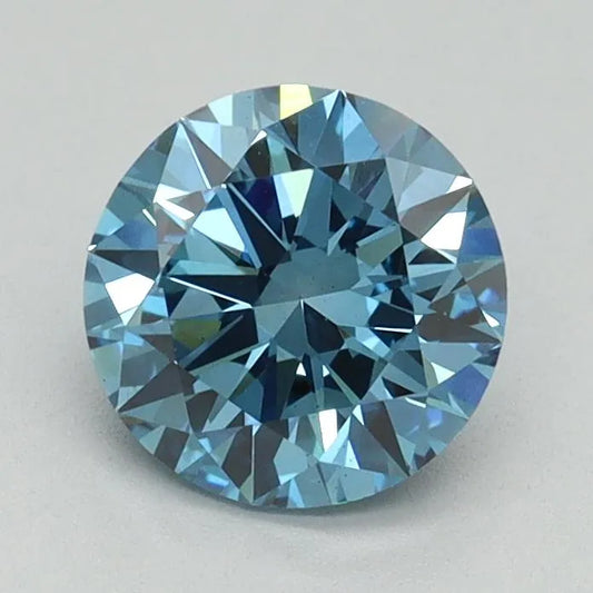 1.12ct Round Lab Grown Diamond (Colour Fancy Vivid Blue, Clarity VS1, Cut EX, IGI Certified)