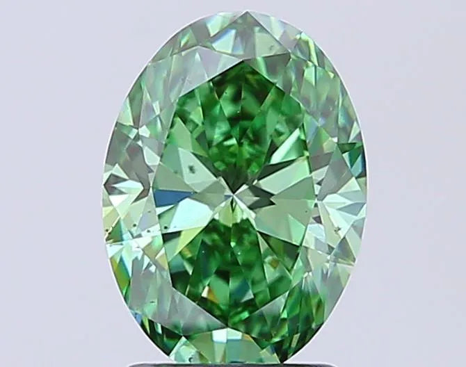 2.01ct Oval Lab Grown Diamond (Colour Fancy Vivid Green, Clarity VS2, IGI Certified)
