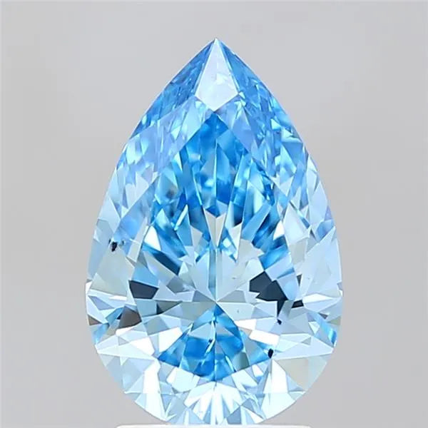 2.48ct Pear Lab Grown Diamond (Colour Fancy Vivid Blue, Clarity VS2, IGI Certified)