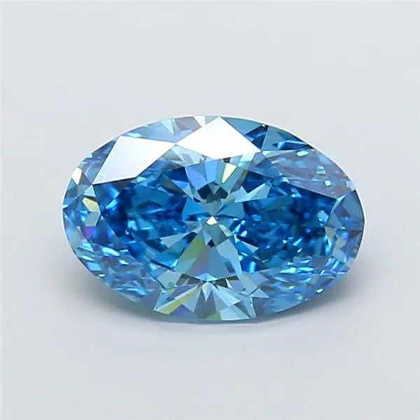 2.71ct Oval Lab Grown Diamond (Colour Fancy Vivid Blue, Clarity VS1, IGI Certified)