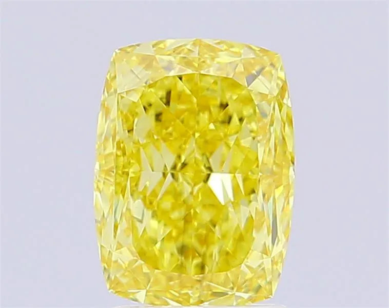 3.04ct Cushion modified Lab Grown Diamond (Colour Fancy Vivid Yellow, Clarity VS2, IGI Certified)