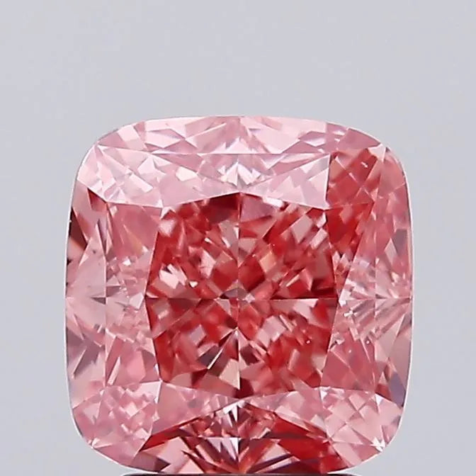 3.10ct Cushion modified Lab Grown Diamond (Colour Fancy Vivid Pink, Clarity VS1, IGI Certified)