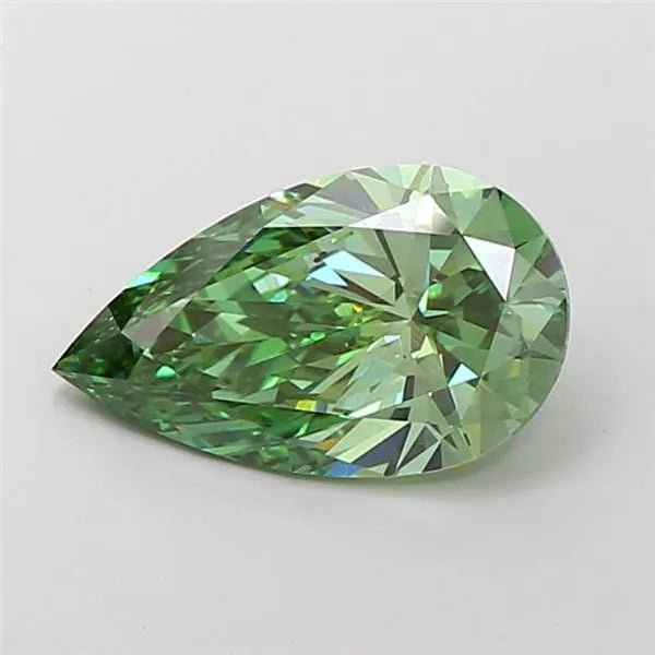 4.01ct Pear Lab Grown Diamond (Colour Fancy Vivid Green, Clarity VS2, IGI Certified)