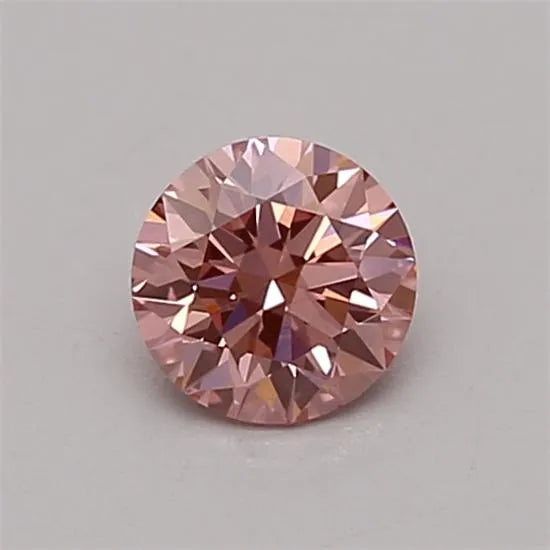 0.38ct Round Lab Grown Diamond (Colour Fancy Vivid Pink, Clarity VS1, Cut ID, IGI Certified)
