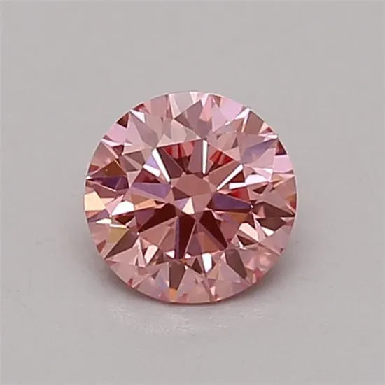 0.42ct Round Lab Grown Diamond (Colour Fancy Vivid Pink, Clarity VVS2, Cut ID, IGI Certified)
