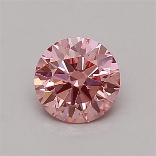 0.42ct Round Lab Grown Diamond (Colour Fancy Vivid Pink, Clarity VVS2, Cut ID, IGI Certified)