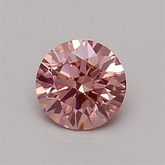 0.44ct Round Lab Grown Diamond (Colour Fancy Vivid Pink, Clarity VVS2, Cut ID, IGI Certified)