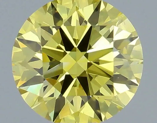 0.46ct Round Lab Grown Diamond (Colour Fancy Vivid Yellow, Clarity VS2, Cut ID, IGI Certified)
