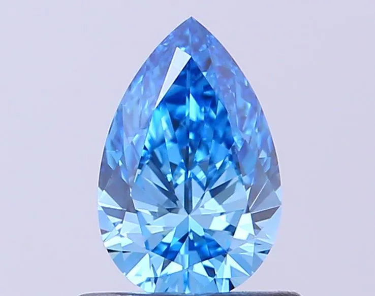 0.55ct Pear Lab Grown Diamond (Colour Fancy Vivid Blue, Clarity VVS2, IGI Certified)