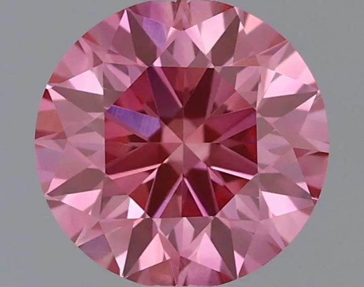 0.55ct Round Lab Grown Diamond (Colour Fancy Vivid Pink, Clarity VVS1, Cut ID, IGI Certified)