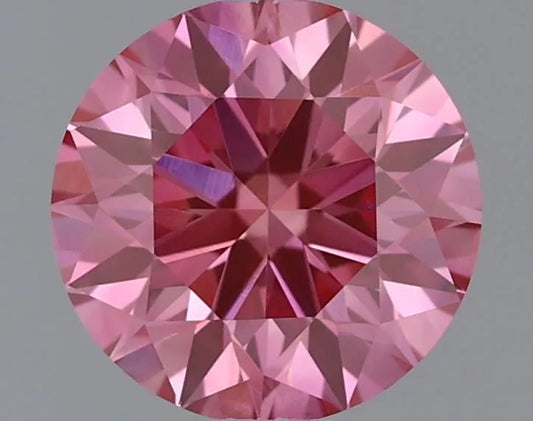 0.55ct Round Lab Grown Diamond (Colour Fancy Vivid Pink, Clarity VVS1, Cut ID, IGI Certified)