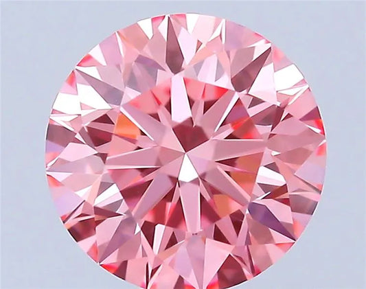 0.59ct Round Lab Grown Diamond (Colour Fancy Vivid Pink, Clarity VVS1, Cut EX, IGI Certified)