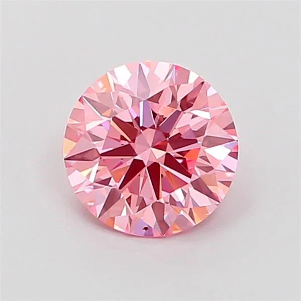 0.64ct Round Lab Grown Diamond (Colour Fancy Vivid Pink, Clarity VVS2, Cut ID, IGI Certified)