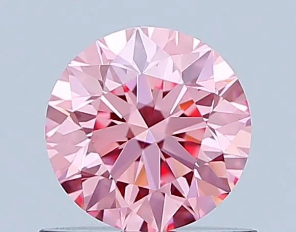 0.66ct Round Lab Grown Diamond (Colour Fancy Vivid Pink, Clarity IF, Cut EX, IGI Certified)