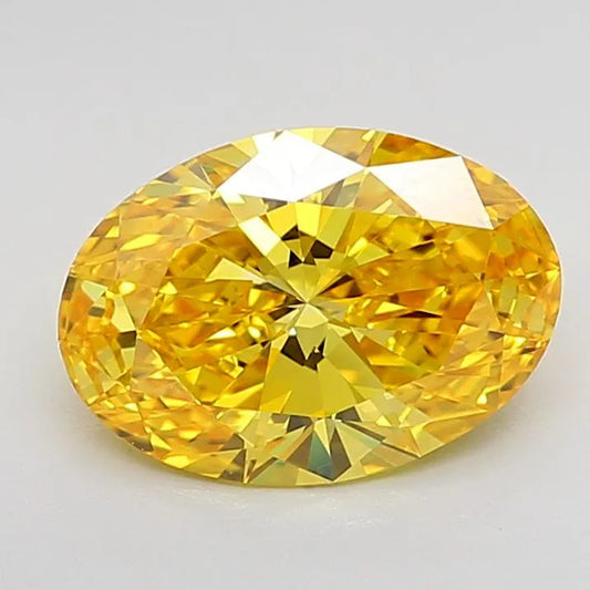 2.08ct Oval Lab Grown Diamond (Fancy Vivid Yellow, Clarity VVS2, IGI)