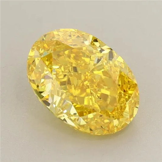 1.59ct Oval Lab Grown Diamond (Fancy Vivid Yellow, Clarity VS1, IGI)