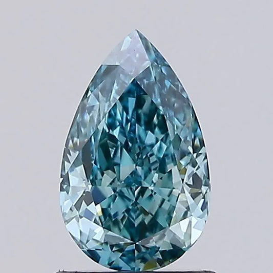 1.04ct Pear Lab Grown Diamond (Colour Fancy Vivid Blueish Green, Clarity VVS2, IGI Certified)