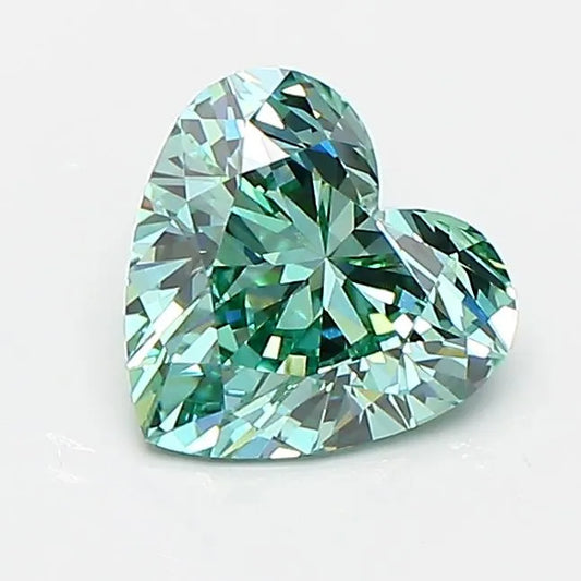 1.07ct Heart Lab Grown Diamond (Colour Fancy Vivid Green, Clarity VVS1, IGI Certified)