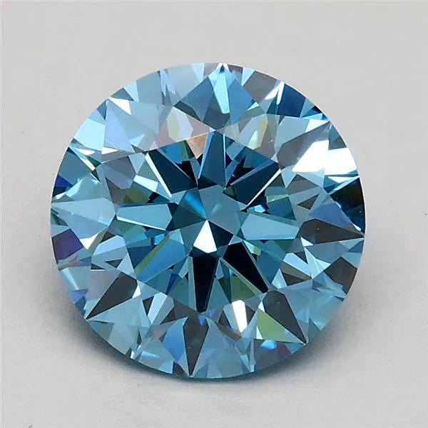 1.22ct Round Lab Grown Diamond (Colour Fancy Vivid Blue, Clarity VVS2, Cut ID, IGI Certified)