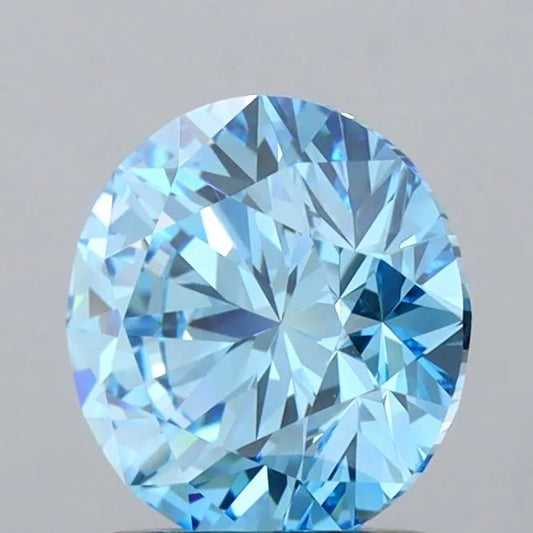 1.50ct Round Lab Grown Diamond (Colour Fancy Vivid Blue, Clarity VVS2, Cut EX, IGI Certified)