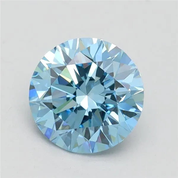 1.52ct Round Lab Grown Diamond (Colour Fancy Vivid Blue, Clarity VVS2, Cut EX, IGI Certified)
