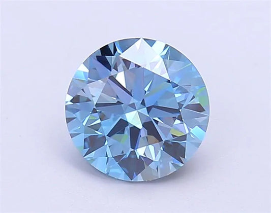1.56ct Round Lab Grown Diamond (Colour Fancy Vivid Blue, Clarity VVS1, Cut ID, IGI Certified)