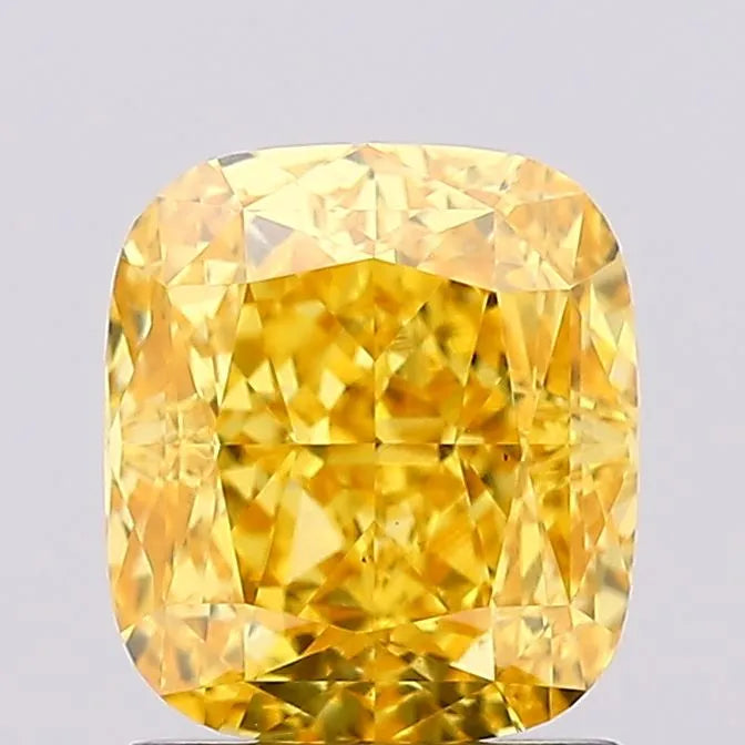 1.57ct Cushion modified Lab Grown Diamond (Colour Fancy Vivid Yellow, Clarity VS1, IGI Certified)