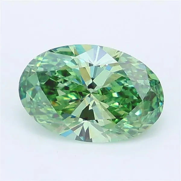 1.62ct Oval Lab Grown Diamond (Colour Fancy Vivid Green, Clarity VS2, IGI Certified)