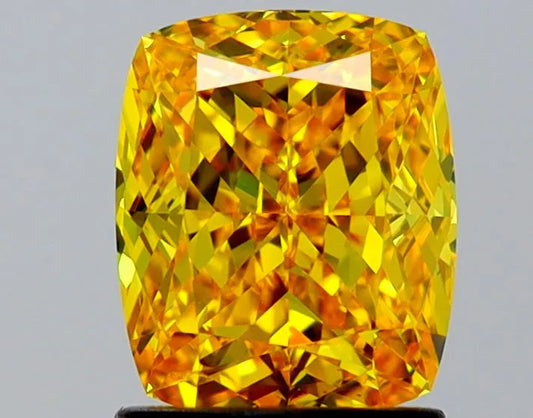 1.70ct Cushion modified Lab Grown Diamond (Colour Fancy Vivid Yellow, Clarity VVS2, IGI Certified)
