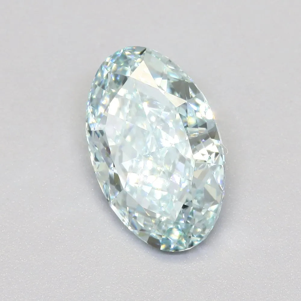 1.70ct Oval Lab Grown Diamond (Colour Fancy Intense Blueish Green, Clarity VVS1, IGI Certified)