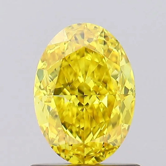 1.02ct Oval Lab Grown Diamond (Fancy Vivid Yellow, Clarity VS2, IGI)