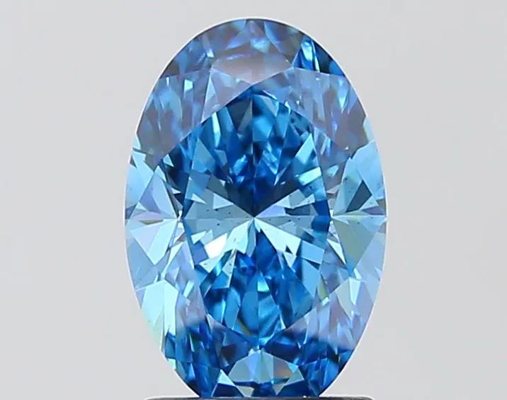 2.00ct Oval Lab Grown Diamond (Colour Fancy Vivid Blue, Clarity VS1, IGI Certified)