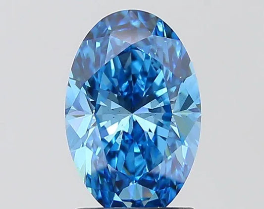 2.00ct Oval Lab Grown Diamond (Colour Fancy Vivid Blue, Clarity VS1, IGI Certified)