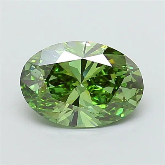 2.00ct Oval Lab Grown Diamond (Colour Fancy Vivid Green, Clarity VS2, IGI Certified)