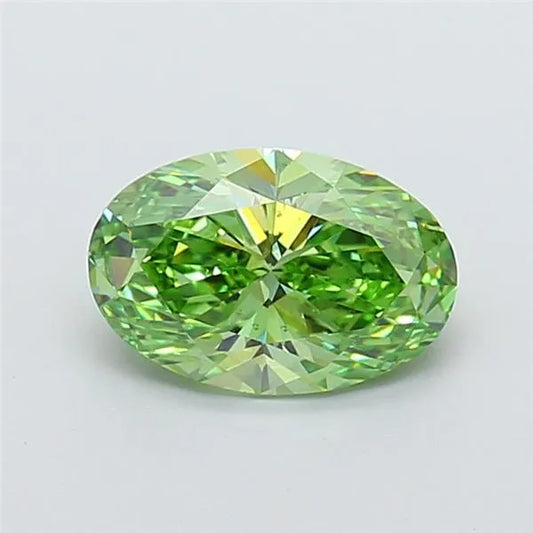 2.00ct Oval Lab Grown Diamond (Colour Fancy Vivid Green, Clarity VS2, IGI Certified)