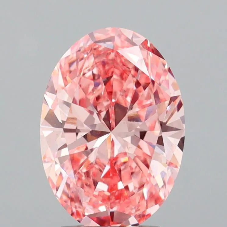 2.00ct Oval Lab Grown Diamond (Colour Fancy Vivid Pink, Clarity VS1, IGI Certified)