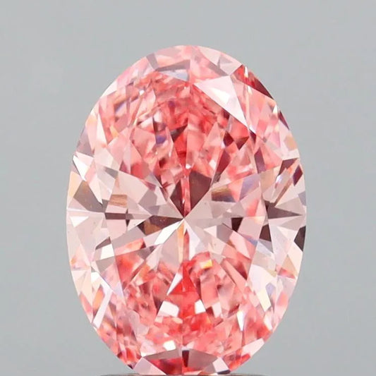 2.00ct Oval Lab Grown Diamond (Colour Fancy Vivid Pink, Clarity VS1, IGI Certified)