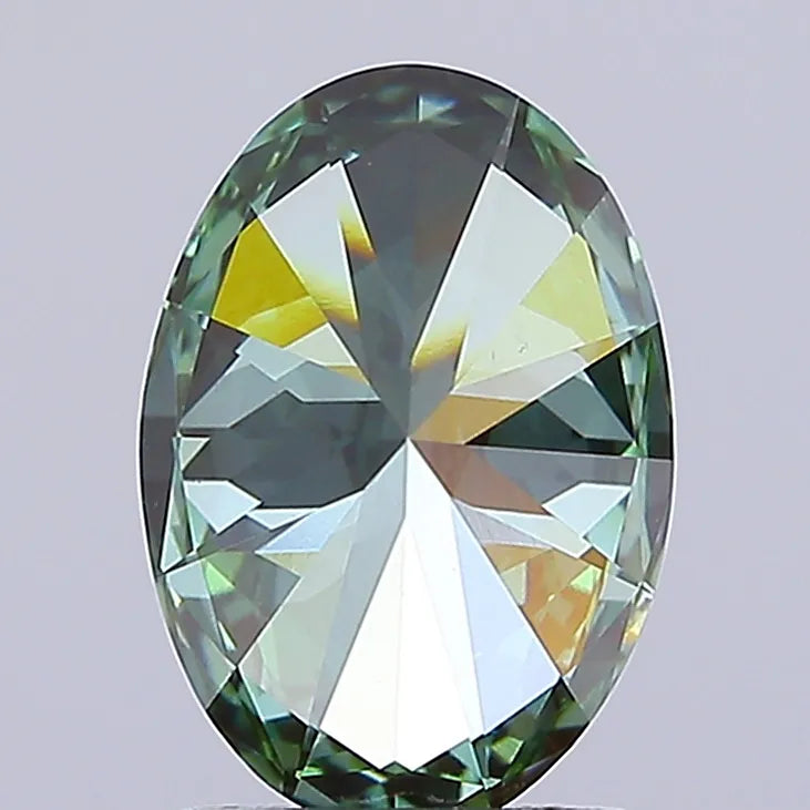 2.01ct Oval Lab Grown Diamond (Colour Fancy Vivid Green, Clarity VS2, IGI Certified)