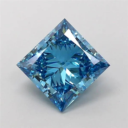 2.01ct Princess Lab Grown Diamond (Colour Fancy Vivid Blue, Clarity VS1, IGI Certified)