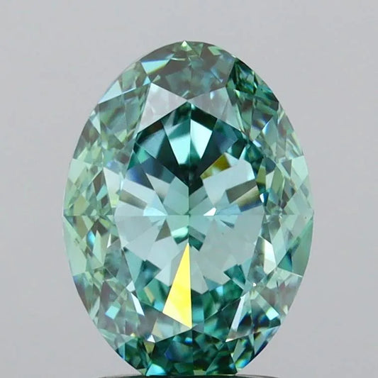 2.02ct Oval Lab Grown Diamond (Colour Fancy Vivid Green, Clarity VS1, IGI Certified)