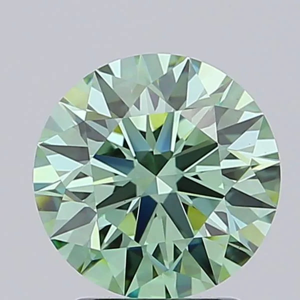 2.06ct Round Lab Grown Diamond (Colour Fancy Vivid Green, Clarity IF, Cut ID, IGI Certified)