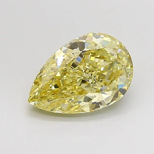 2.11ct Pear Lab Grown Diamond (Colour Fancy Yellow, Clarity VVS2, IGI Certified)