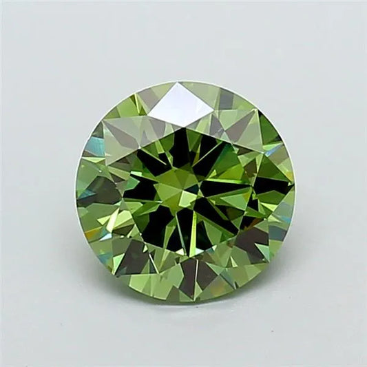 2.11ct Round Lab Grown Diamond (Colour Fancy Vivid Green, Clarity VS1, Cut ID, IGI Certified)